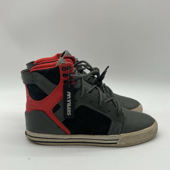 Mens Size 7 Supra Skytop Muska 001 Red/Gray/Black Skate Vtg Sneakers Shoes - Picture 1 of 11